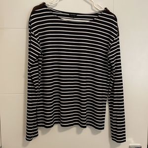 Club Monaco Navy Boatneck Top